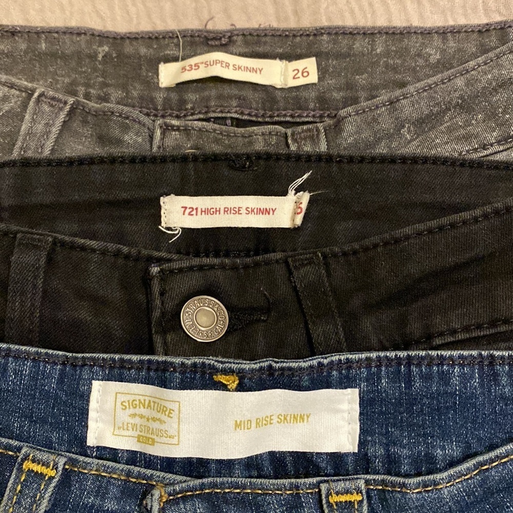 Levi’s 721 / 535 skinny jeans . Bundle 3 pairs. Size all 26 - Picture 8 of 13